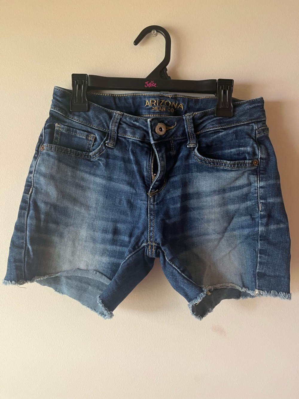 Arizona Jean Company Blue Distressed Denim Cutoff Shorts